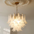 Aurora Chandelier Murano Glass Leaf Golden