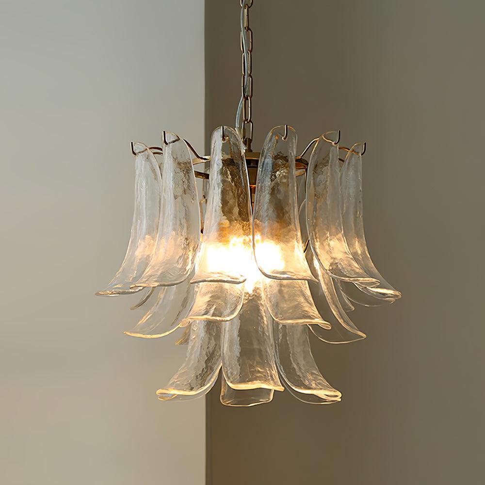 Aurora Chandelier Murano Glass Leaf Golden