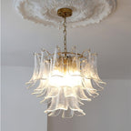Aurora Chandelier Murano Glass Leaf Golden
