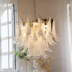 Aurora Chandelier Murano Glass Leaf Golden