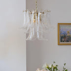 Aurora Chandelier Murano Glass Leaf Golden