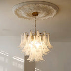 Aurora Chandelier Murano Glass Leaf Golden