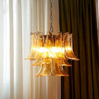 Aurora Chandelier Murano Glass Leaf Golden