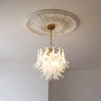 Aurora Chandelier Murano Glass Leaf Golden