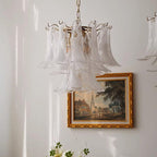 Aurora Chandelier Murano Glass Leaf Golden