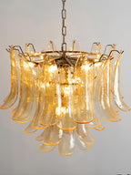 Aurora Chandelier Murano Glass Leaf Golden