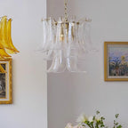 Aurora Chandelier Murano Glass Leaf Golden