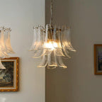 Aurora Chandelier Murano Glass Leaf Golden