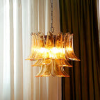 Aurora Chandelier Murano Glass Leaf Golden