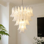 Aurora Chandelier Murano Glass Leaf Golden