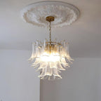 Aurora Chandelier Murano Glass Leaf Golden