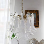Aurora Chandelier Murano Glass Leaf Golden