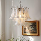 Aurora Chandelier Murano Glass Leaf Golden