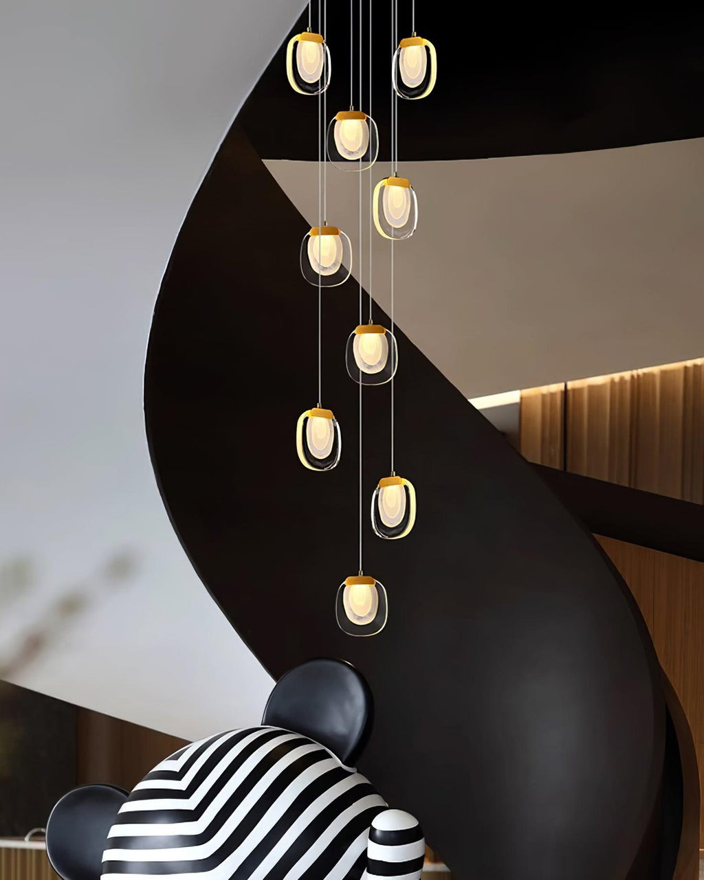 Avesia Minimalist Glass Pendant Light Staircase