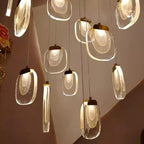 Avesia Minimalist Glass Pendant Light Staircase