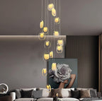 Avesia Minimalist Glass Pendant Light Staircase
