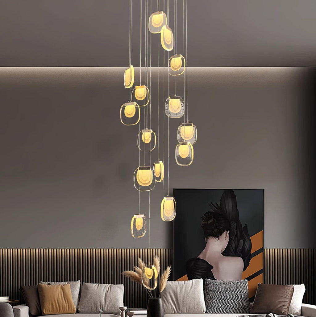 Avesia Minimalist Glass Pendant Light Staircase