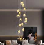 Avesia Minimalist Glass Pendant Light Staircase
