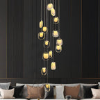 Avesia Minimalist Glass Pendant Light Staircase