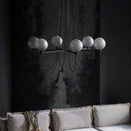 Valentina Nordic Modern Glass Ball Chandelier, Smoke Gray/Blue