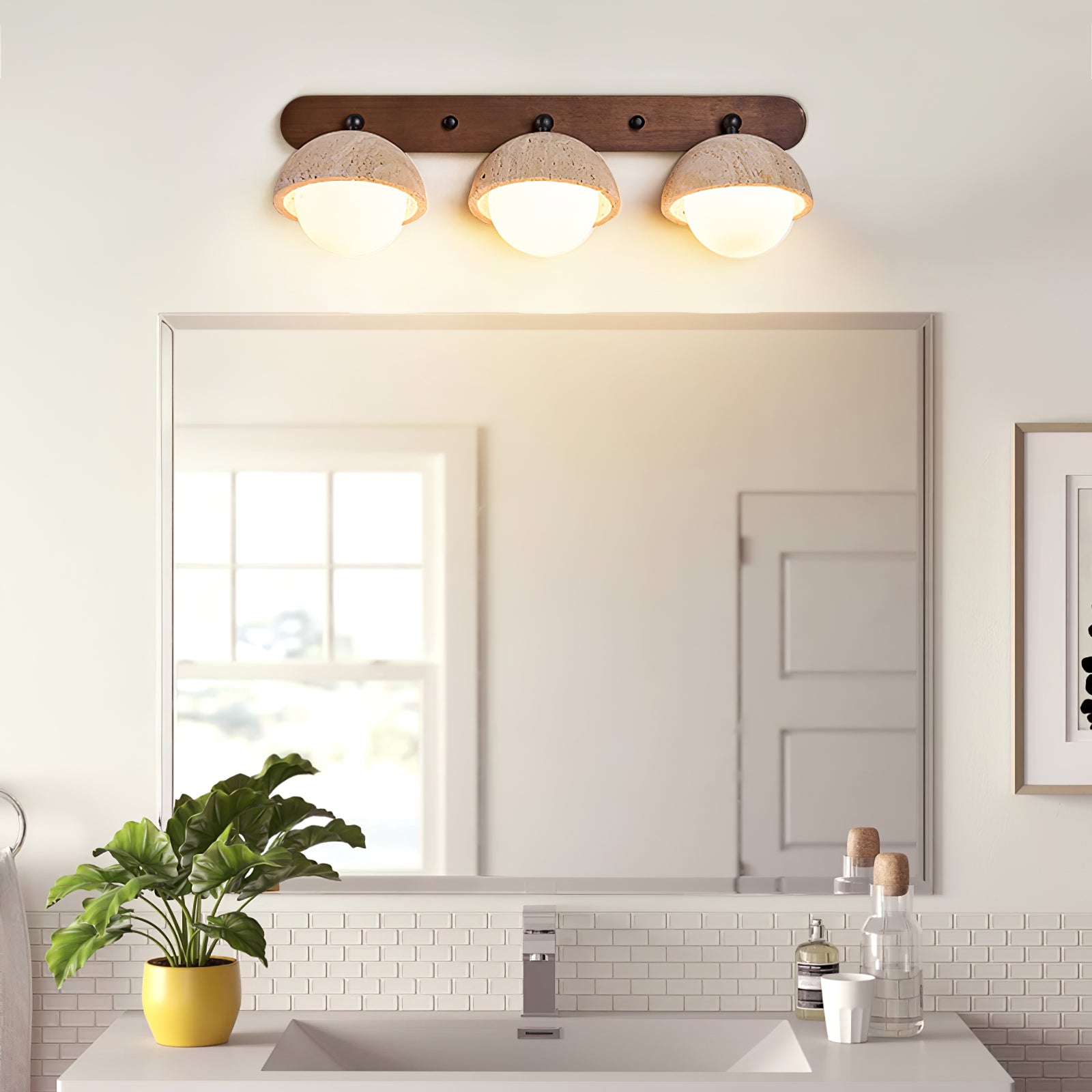 Avtale Arc-Shaped Travertine Wall Light