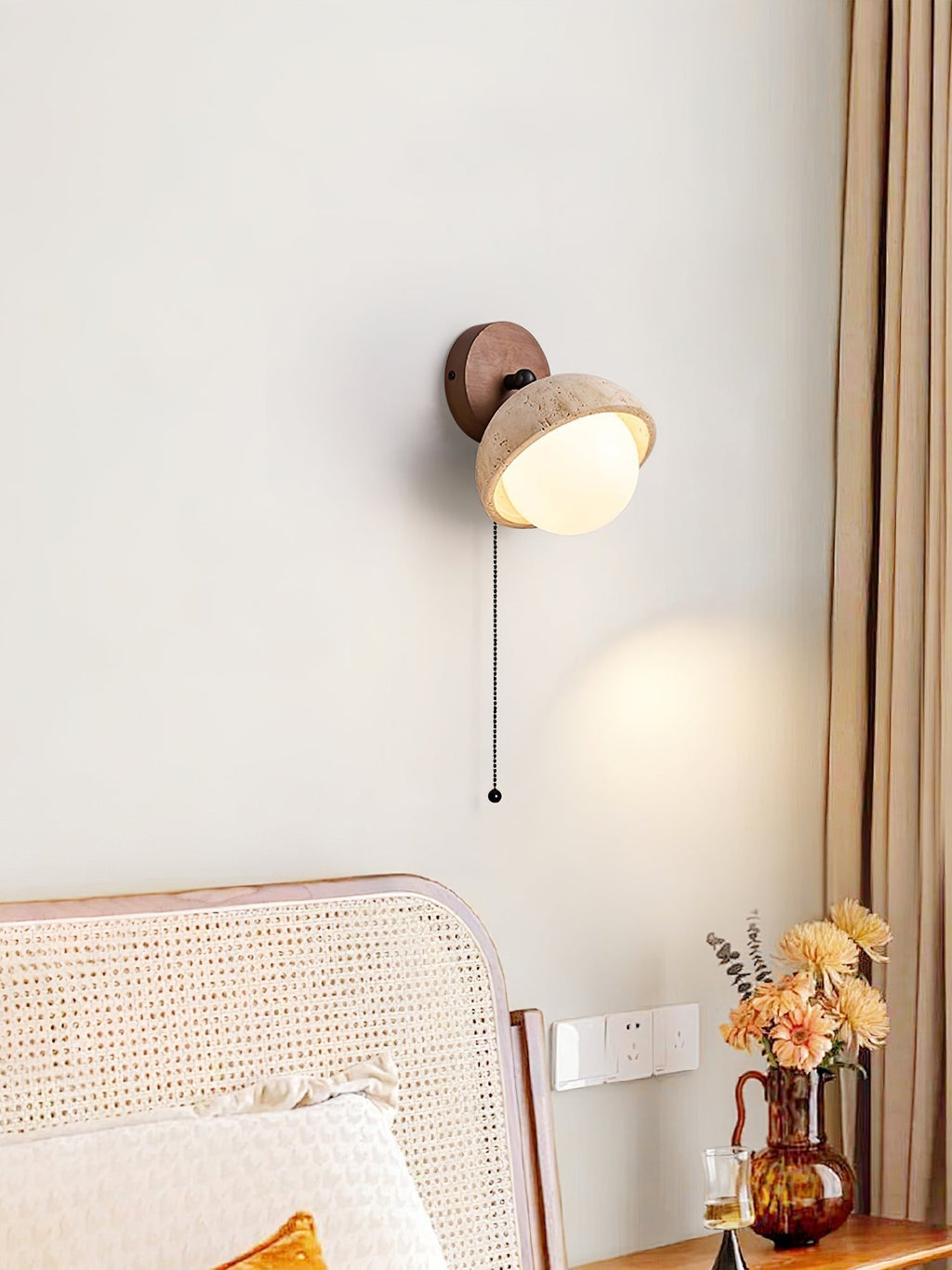 Avtale Arc-Shaped Travertine Wall Light