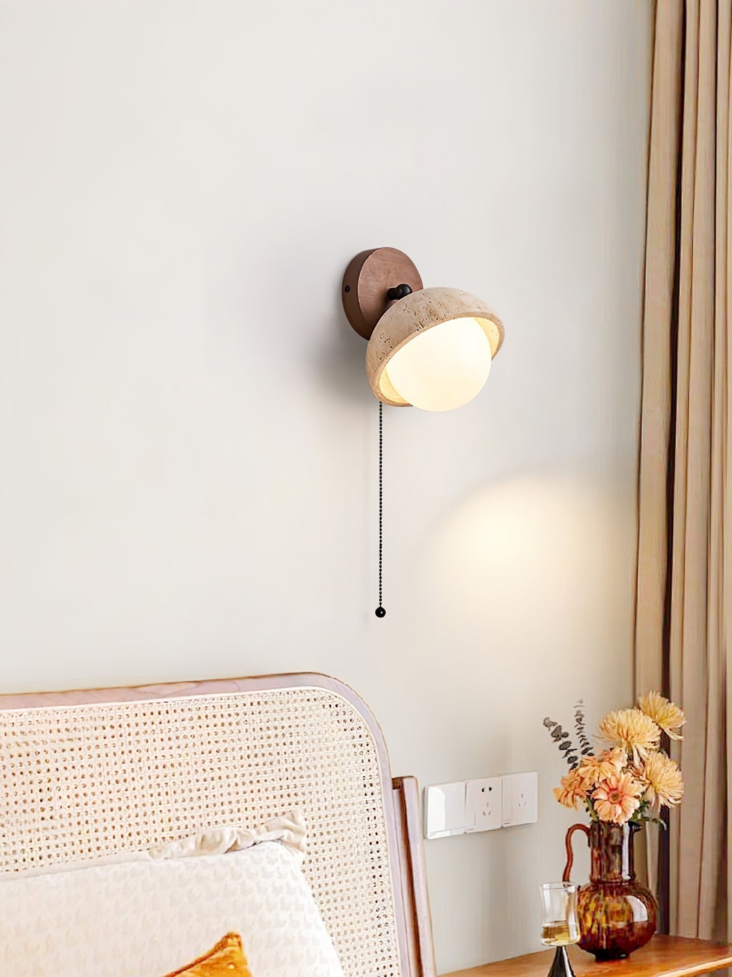 Avtale Arc-Shaped Travertine Wall Light