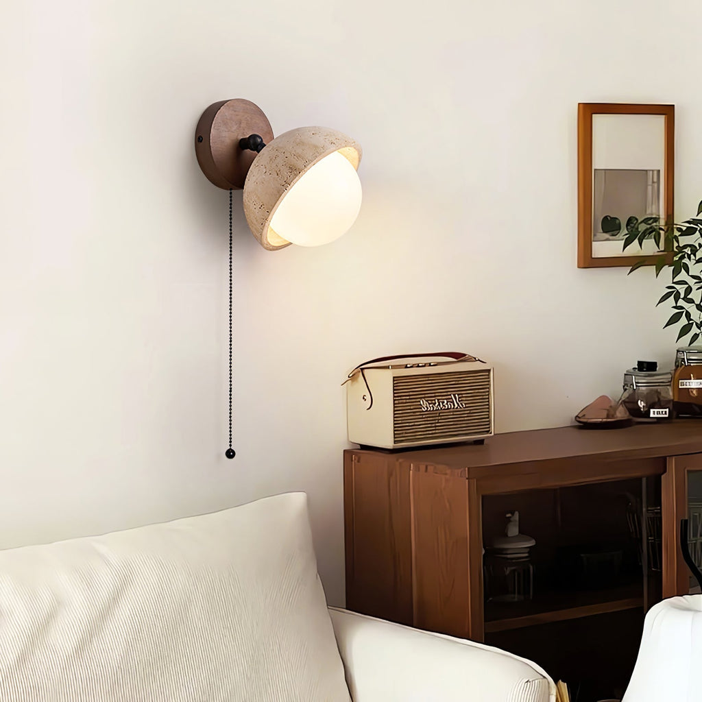 Avtale Arc-Shaped Travertine Wall Light