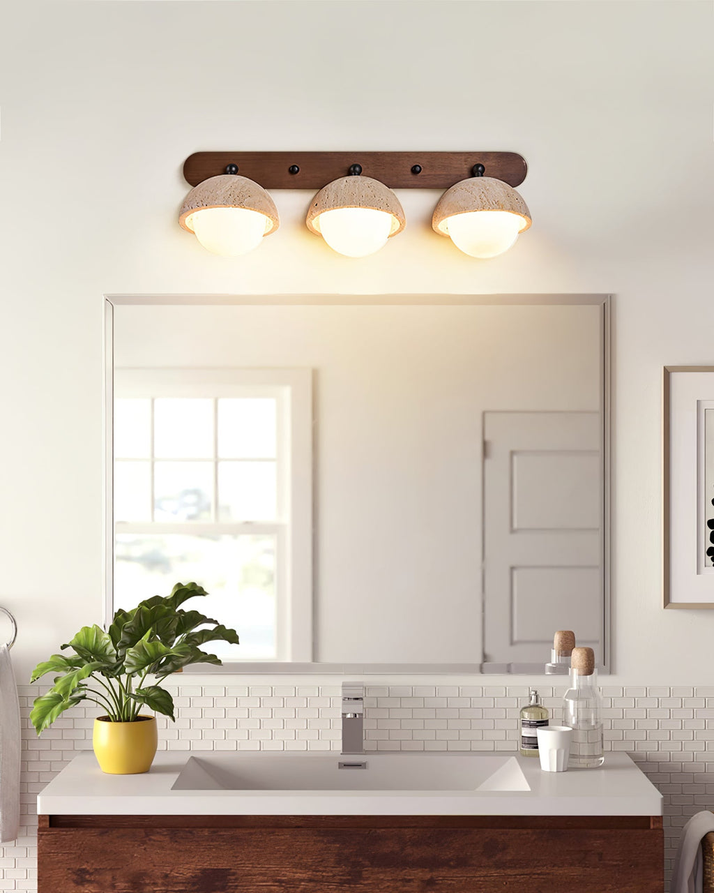 Avtale Arc-Shaped Travertine Wall Light