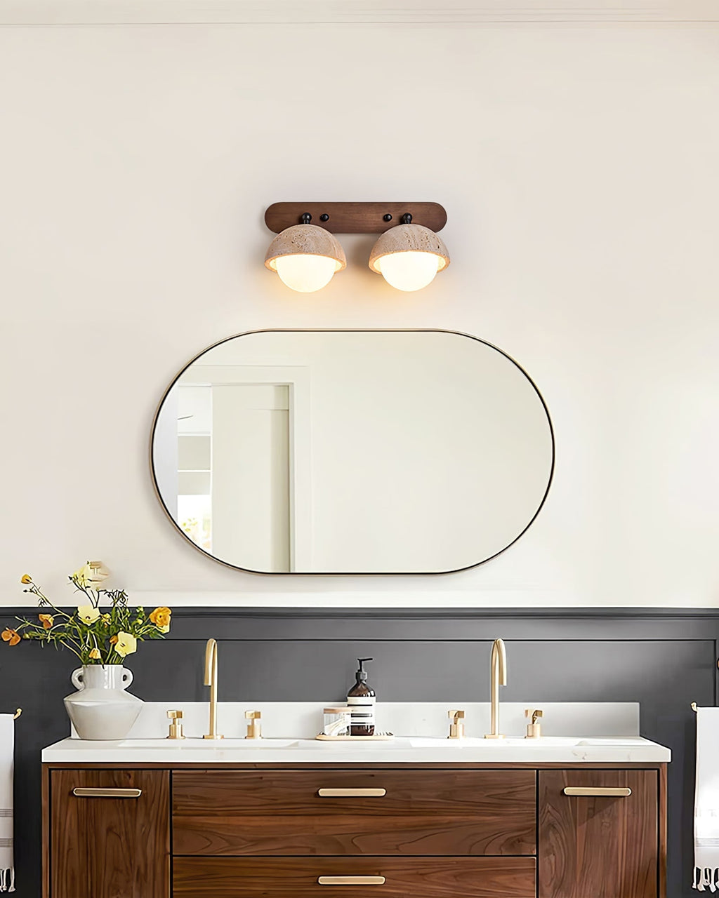 Avtale Arc-Shaped Travertine Wall Light