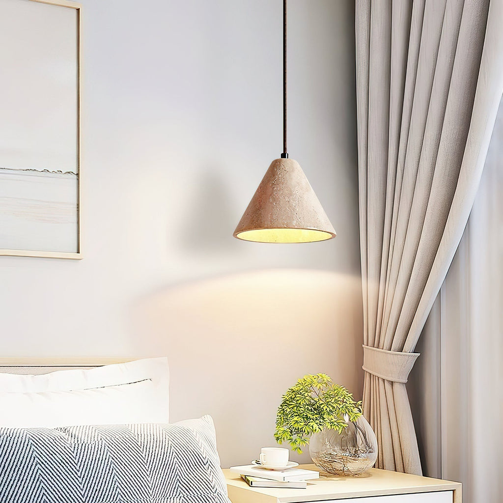 Cezoriel Conical Travertine Pendant Light