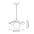 Pendant Lamp Glass and Metal Wavy Shade Sculptural Minimalist Accent