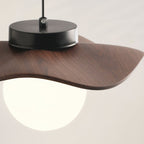 Pendant Lamp Glass and Metal Wavy Shade Sculptural Minimalist Accent