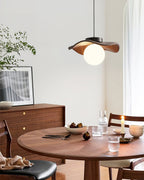 Pendant Lamp Glass and Metal Wavy Shade Sculptural Minimalist Accent