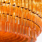 Aurora Chandelier Amber Drum Glass