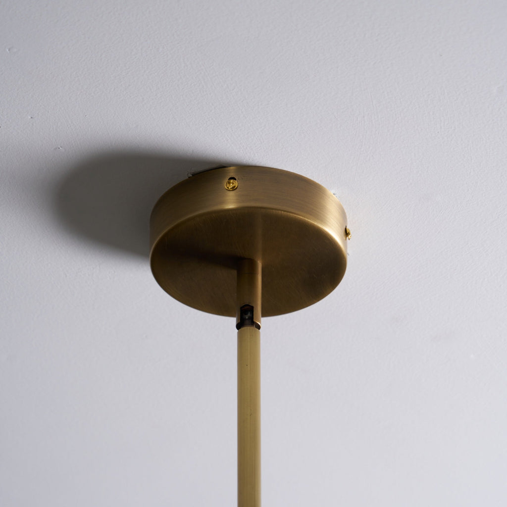 Lustra Chandelier Brass Curved Beige Linear