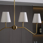 Lustra Chandelier Brass Curved Beige Linear