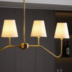 Lustra Chandelier Brass Curved Beige Linear