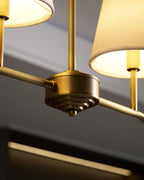 Lustra Chandelier Brass Curved Beige Linear