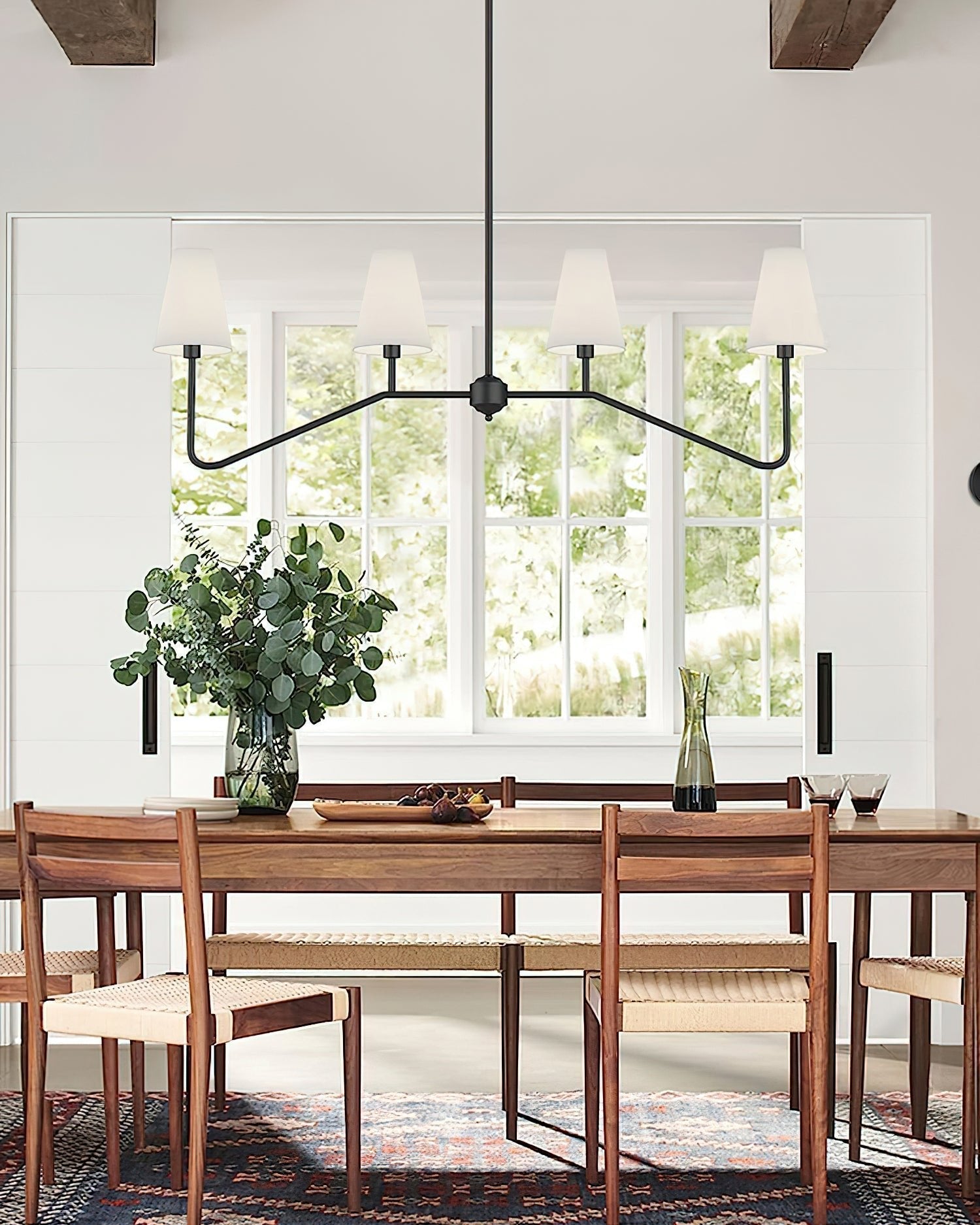 Lustra Chandelier Brass Curved Beige Linear