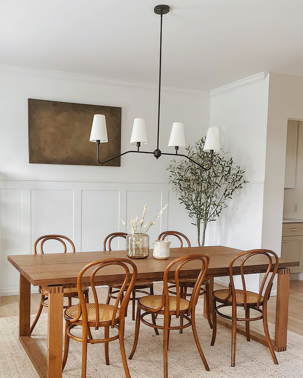 Lustra Chandelier Brass Curved Beige Linear
