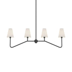Lustra Chandelier Brass Curved Beige Linear