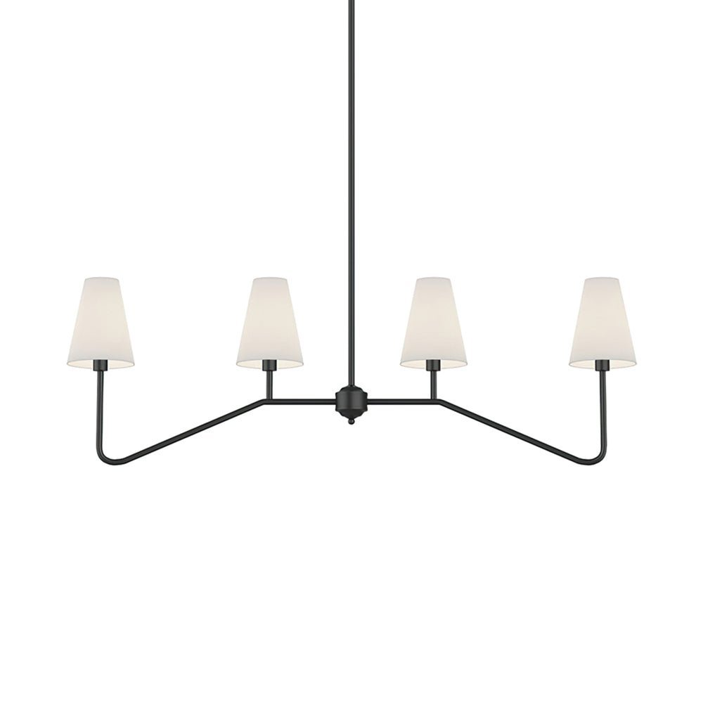 Lustra Chandelier Brass Curved Beige Linear