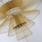 Chandelier Sculptural Layered Wire Frame Statement Bold Modern Centerpiece