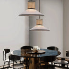 Ritta Modern Rattan/FabricPendant Light, White