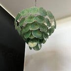 Aurora Chandelier Green Murano Glass Disc