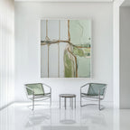 Kintsugi Inspired Oil Painting Sage Green