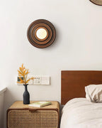 Wall Lamp Ripple with Ash Wood Body and Glass Globe Shade