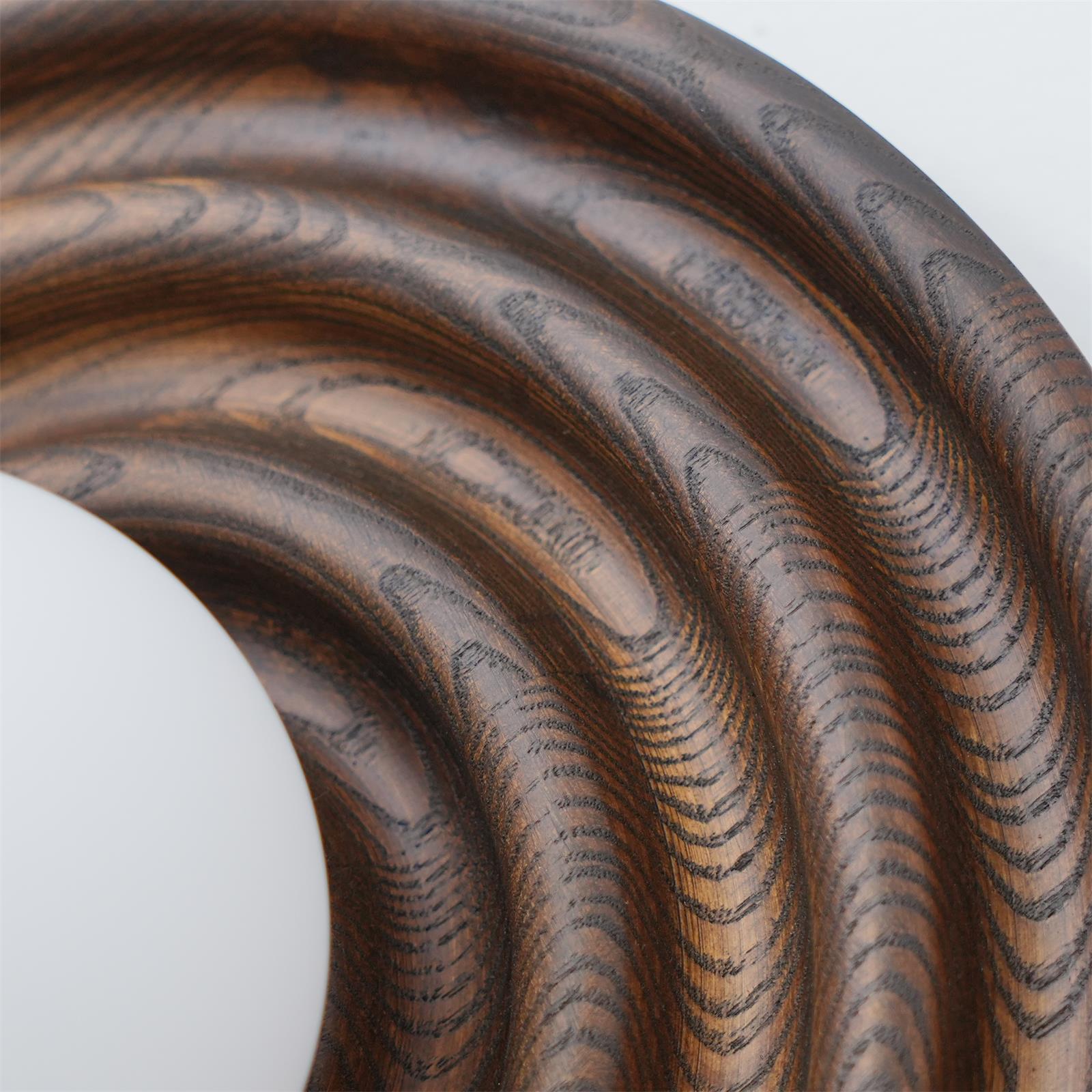 Wall Lamp Ripple with Ash Wood Body and Glass Globe Shade
