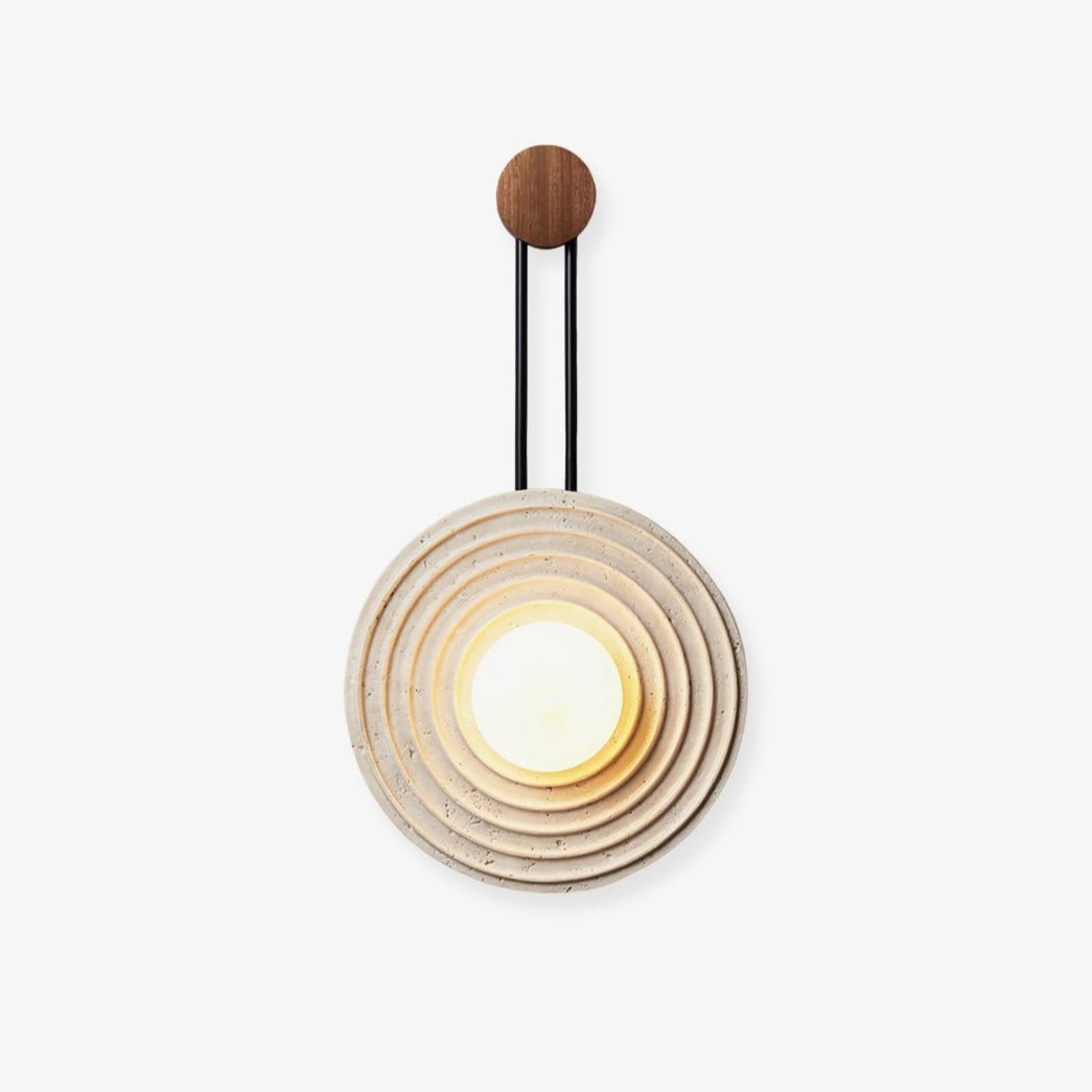 Isoror Wall Light in Travertine Ring Spirale - Kingsley Beaumont